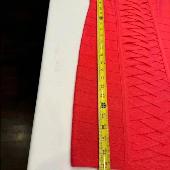 Bebe strapless mini bodycon dress lace up front gold zip up back pink sz med - Picture 8 of 14